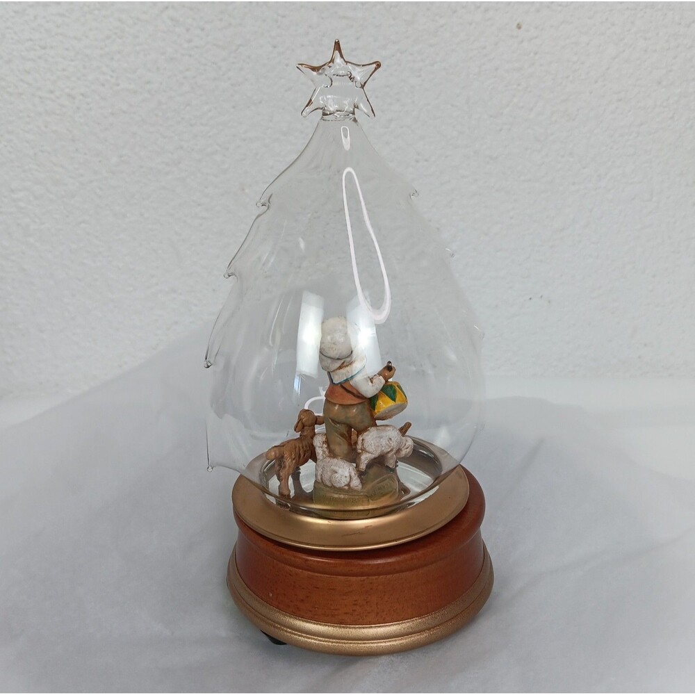 Vintage Fontanini Blown Glass Music Box Plays Little Drummer Boy #66114 - Picture 4 of 16
